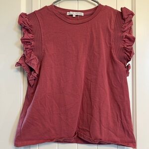 English Factory Ruffled Sleeve Top in Mauve